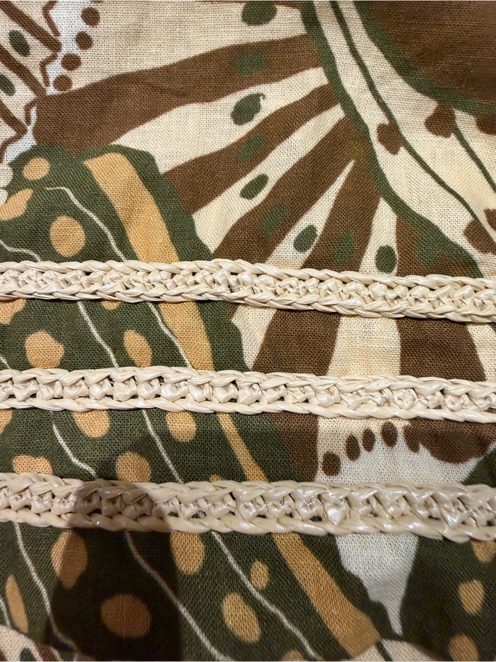 FARM Rio Olive & Cream Botanical Puff-Sleeve Mini Skirt - Picture 7 of 8